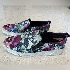 Ted Baker Floral Slip-On Sneakers - Purple and White